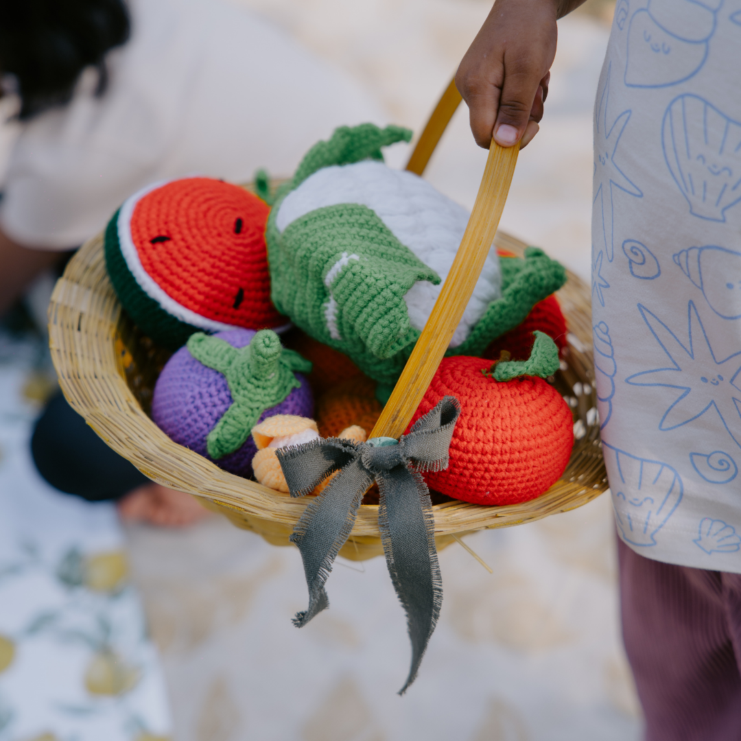 Crochet Fruits & Vegetable Toys | Play Food for Kids (10 Pcs)